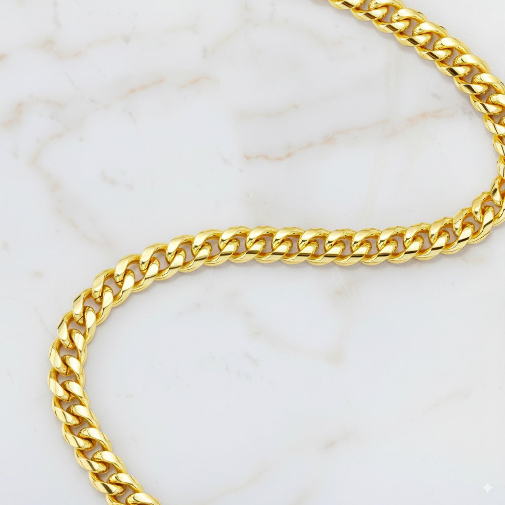 My Kick Ass Husband - Gold 14k Cuban Chain With Personalised Acrylic Plaque
