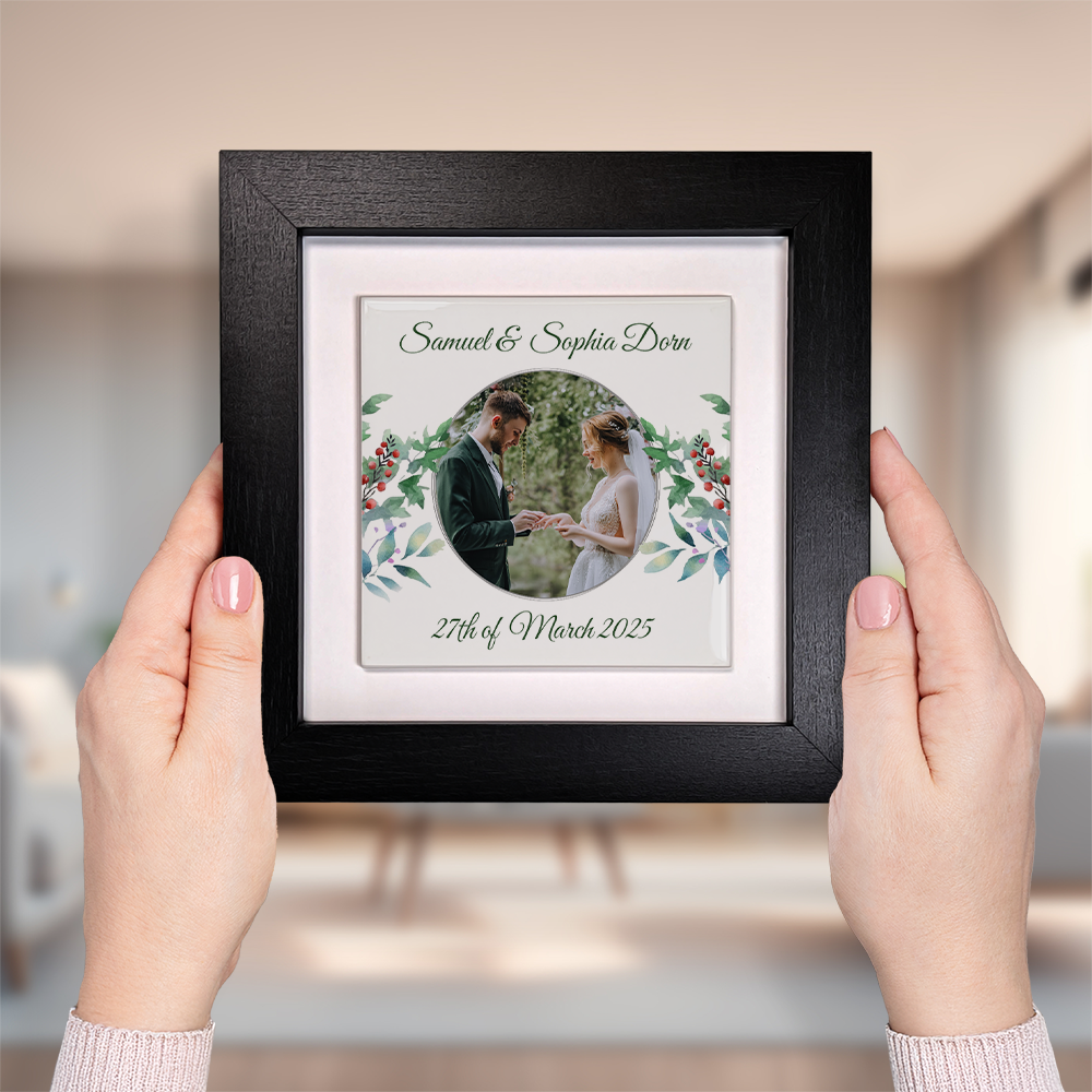 Woodland Floral Wedding Celebrations - Framed Ceramic Tiles Square