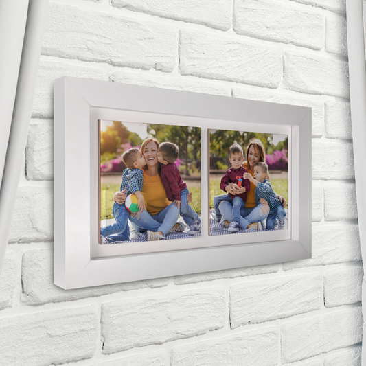 Family Portrait  For Mum – Personalised Ceramic Tiles in Landscape Frame