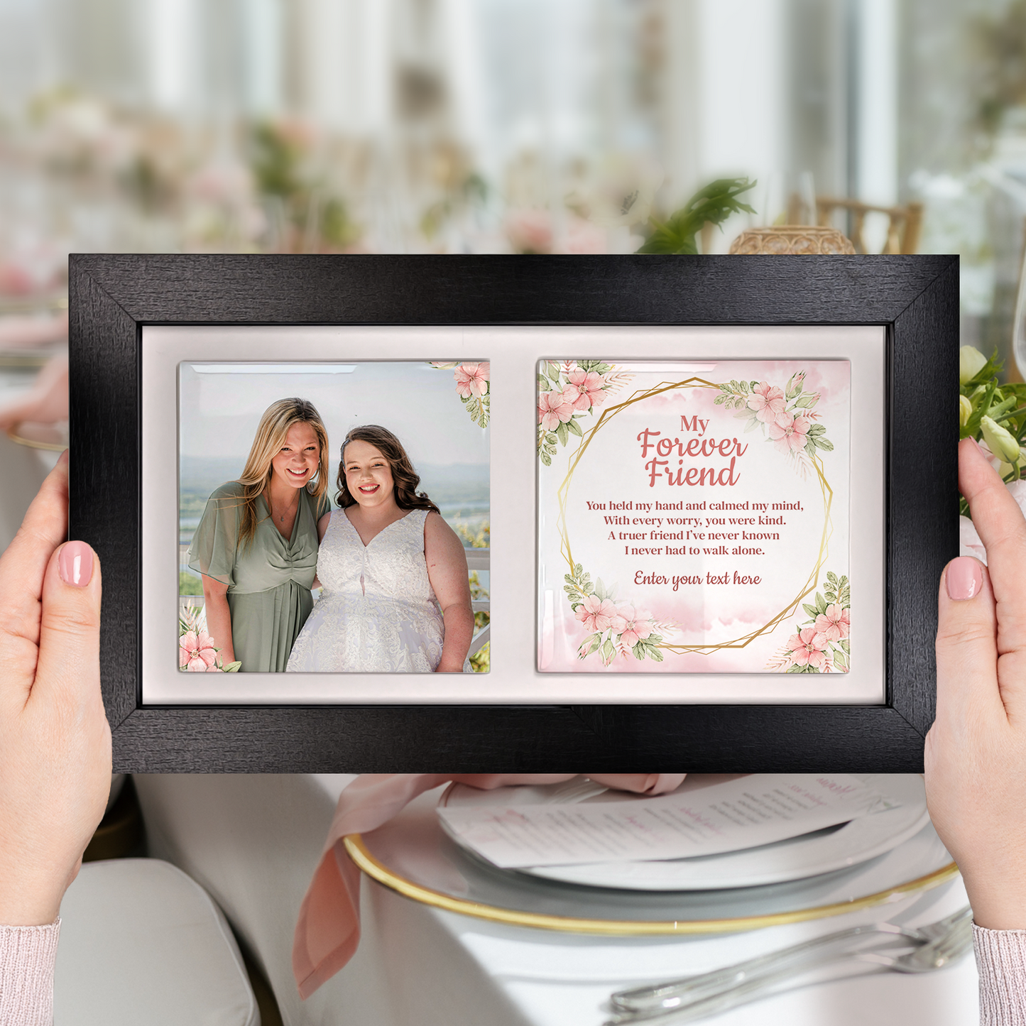 My Forever Friend – Personalised Photo & Poem Gift for Maid of Honour- Framed Ceramic Tiles Landscape