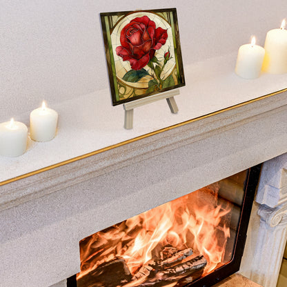 Art Nouveau Flowers Collection - Ceramic Tile With Easel