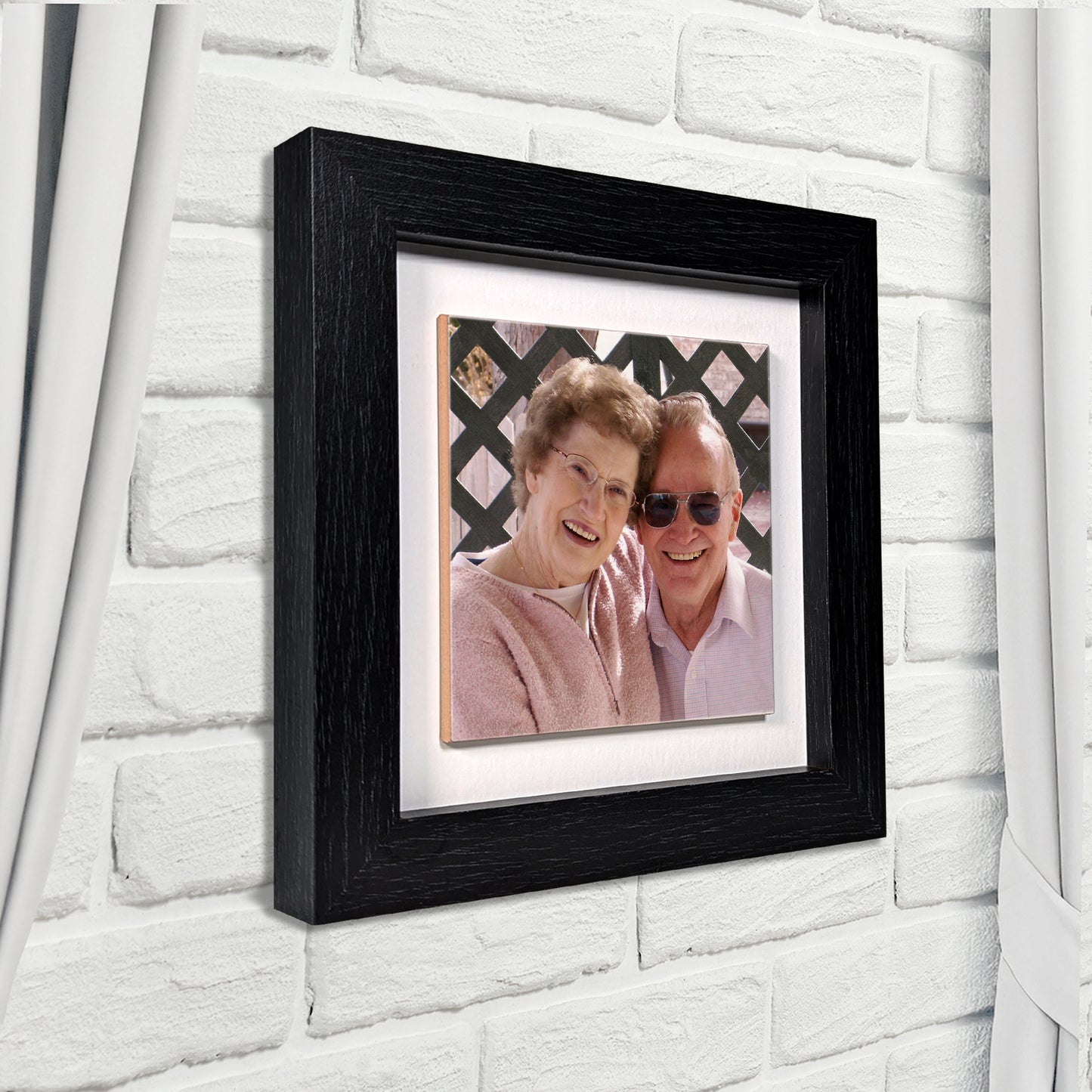 Gift For Husband Gift For Wife Framed Ceramic Tile - Upload Your Own Photo