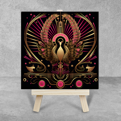 Art Deco Mini Art Panel – Ceramic Art Tile With Easel