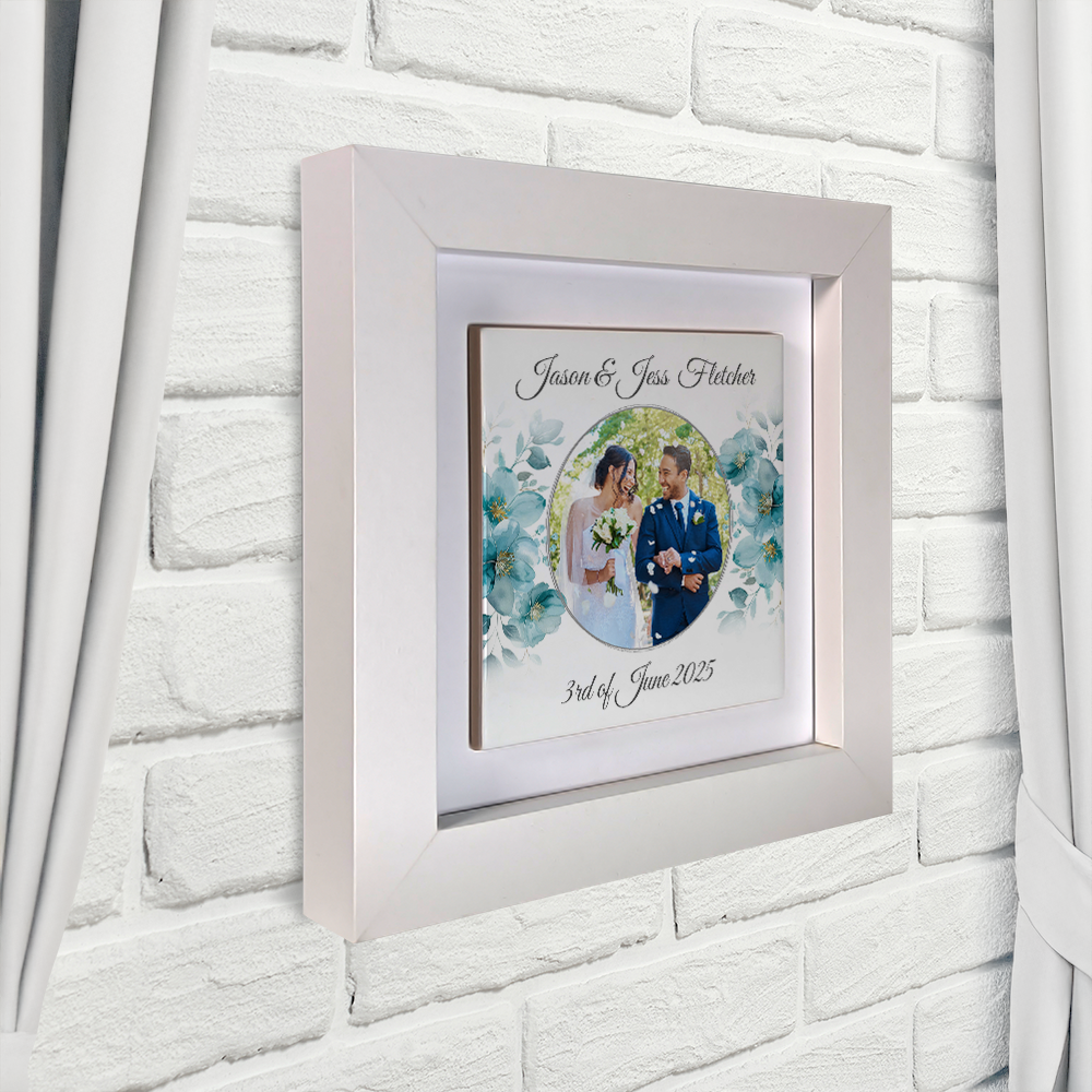 Blue Poppies Floral Wedding Celebrations - Framed Ceramic Tiles Square