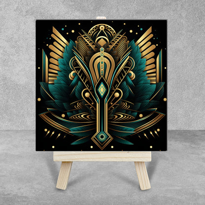 Art Deco Mini Art Panel – Ceramic Art Tile With Easel