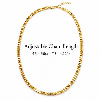 To The Greatest Dad 18k Gold Plated Cuban Chain Necklace With Personalised Keepsake Box Box