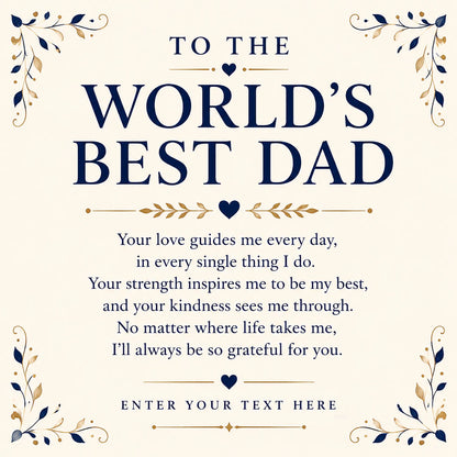 To The World's Best Dad 18k Gold Plated Cuban Chain Necklace With Personalised Keepsake Box Box