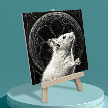 The Mouse Baroque Style Illustrated Art Tile With Easel