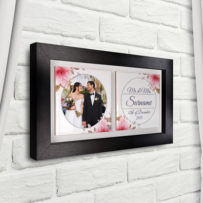 Pink Rose Floral Wedding Celebrations - Framed Ceramic Tiles Landscape