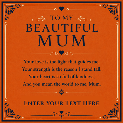 To My Beautiful Mum Personalised Necklace With Poem, Eternal Heart Pendant In Keepsake Box