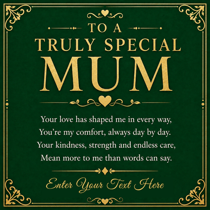 To A Truly Special Mum Personalised Necklace With Poem, Eternal Heart Pendant In Keepsake Box