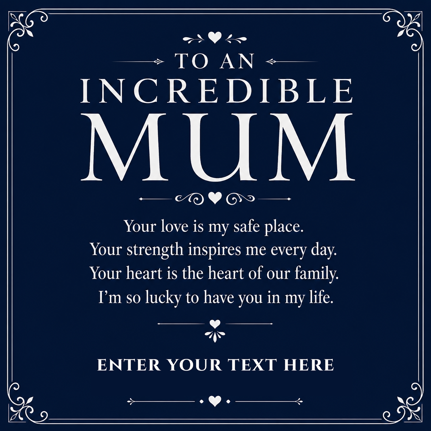 To An Incredible Mum Personalised Necklace With Poem, Eternal Heart Pendant In Keepsake Box