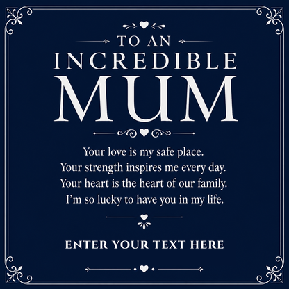 To An Incredible Mum Personalised Necklace With Poem, Eternal Heart Pendant In Keepsake Box