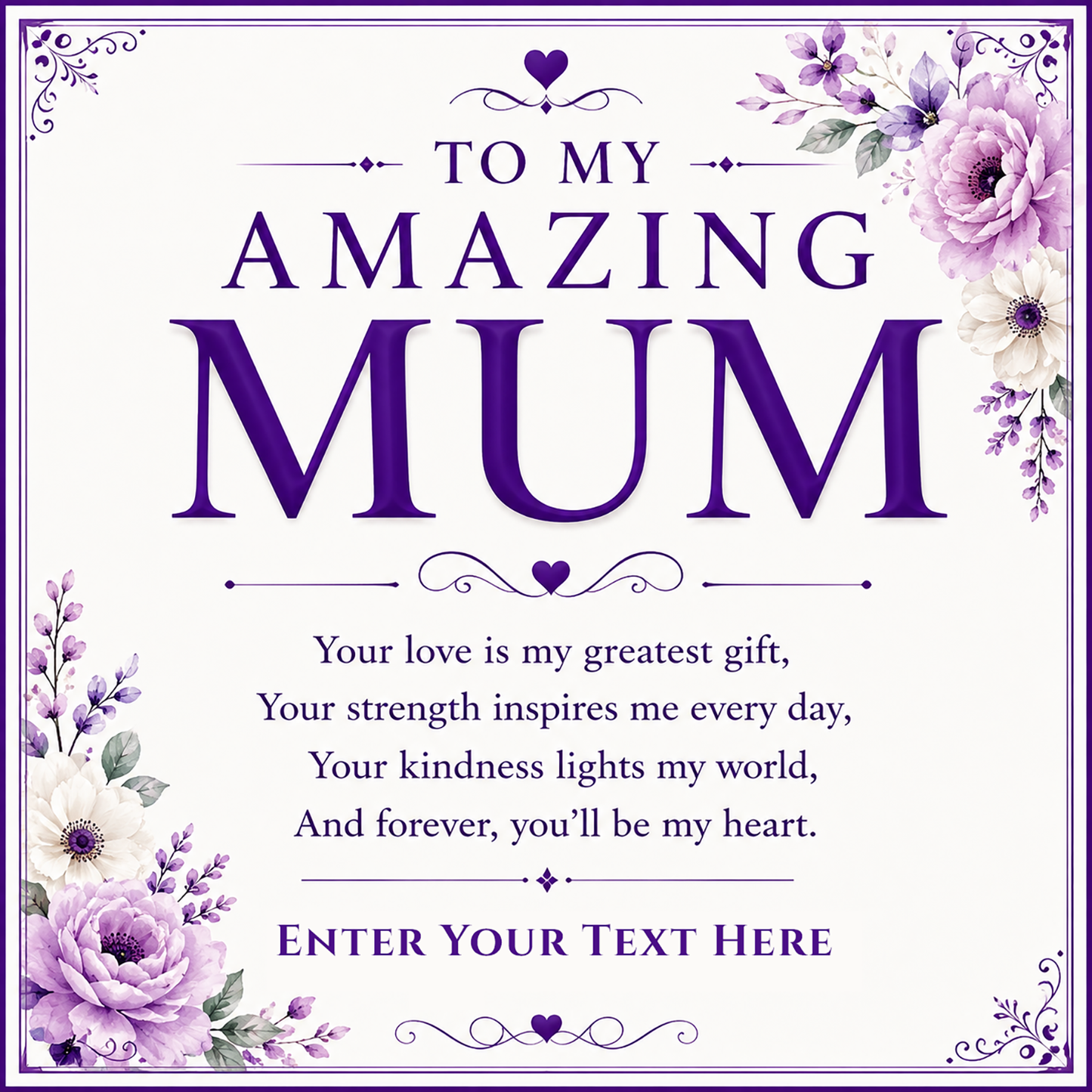 To My Amazing Mum Personalised Necklace With Poem, Eternal Heart Pendant In Keepsake Box