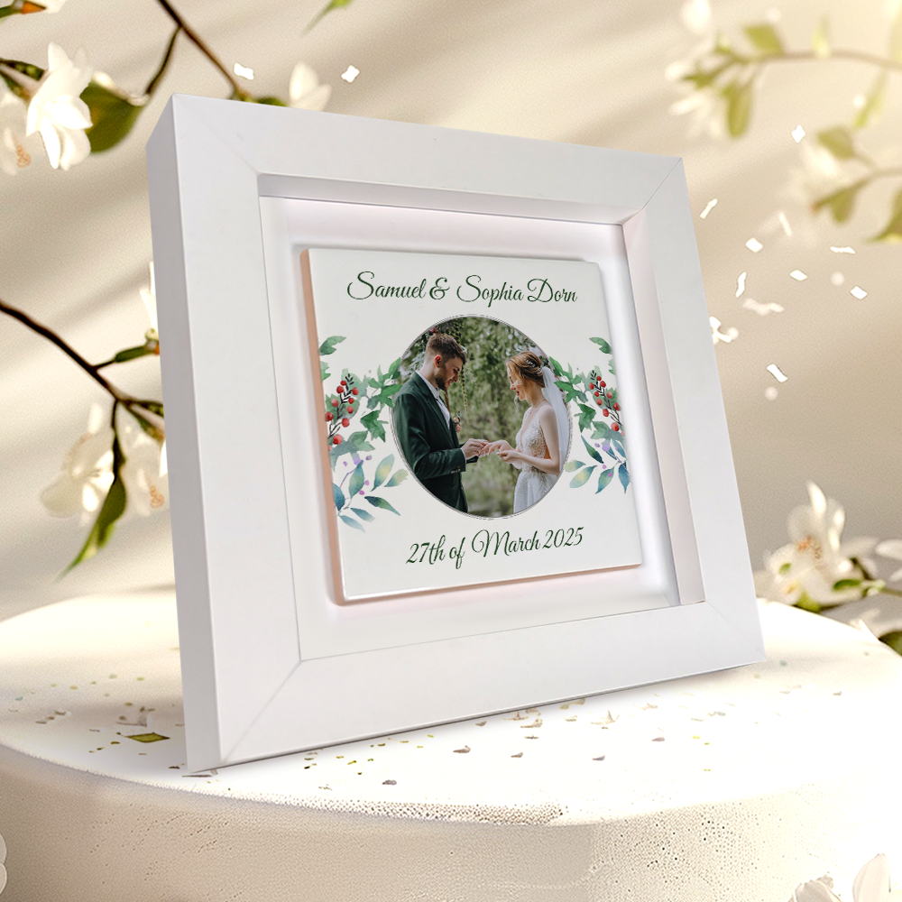 Woodland Floral Wedding Celebrations - Framed Ceramic Tiles Square