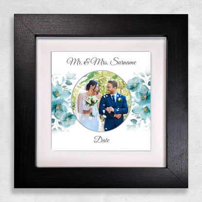 Blue Poppies Floral Wedding Celebrations - Framed Ceramic Tiles Square
