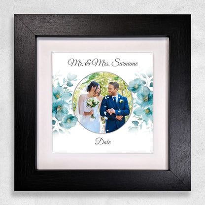 Blue Poppies Floral Wedding Celebrations - Framed Ceramic Tiles Square