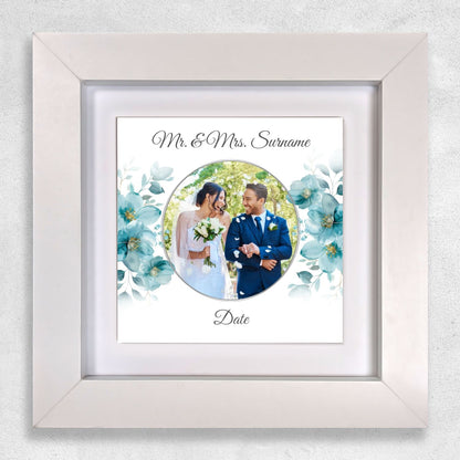 Blue Poppies Floral Wedding Celebrations - Framed Ceramic Tiles Square