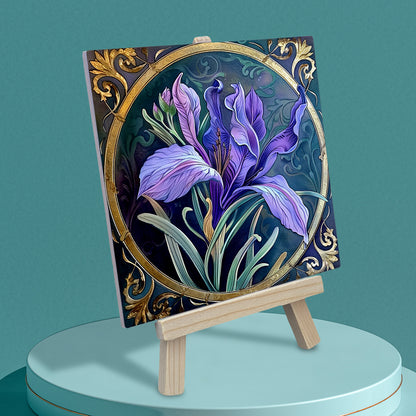 Art Nouveau Flowers Collection - Ceramic Tile With Easel