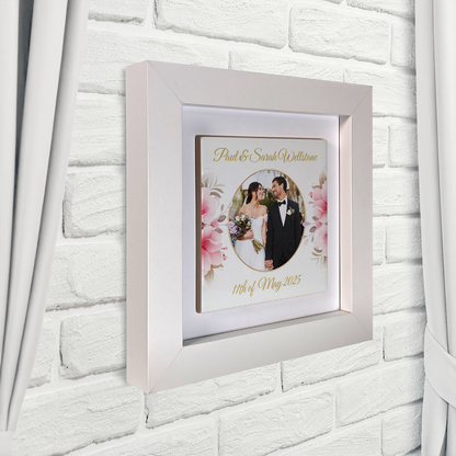Pink Rose Floral Wedding Celebrations - Framed Ceramic Tiles Square