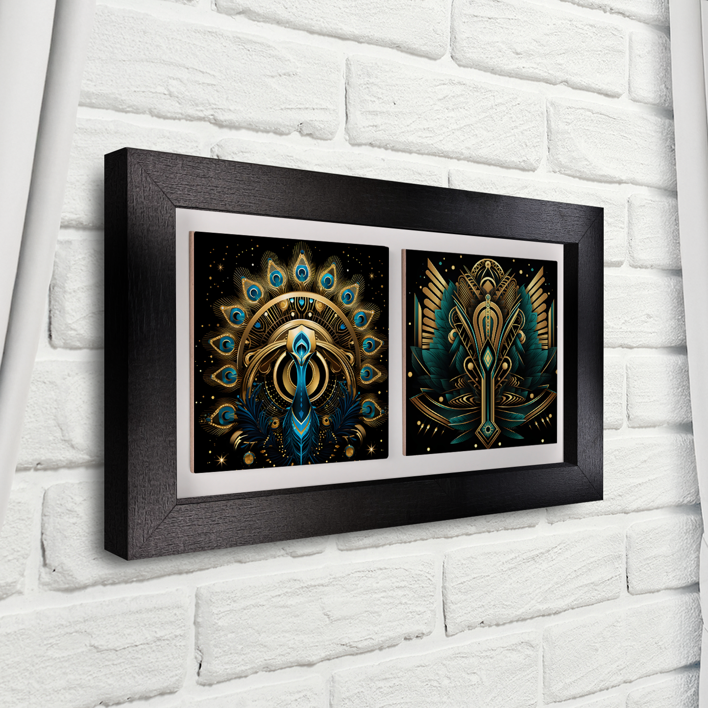 Art Deco Landscape Tile Art – Design Your Own Two Tile Framed Display