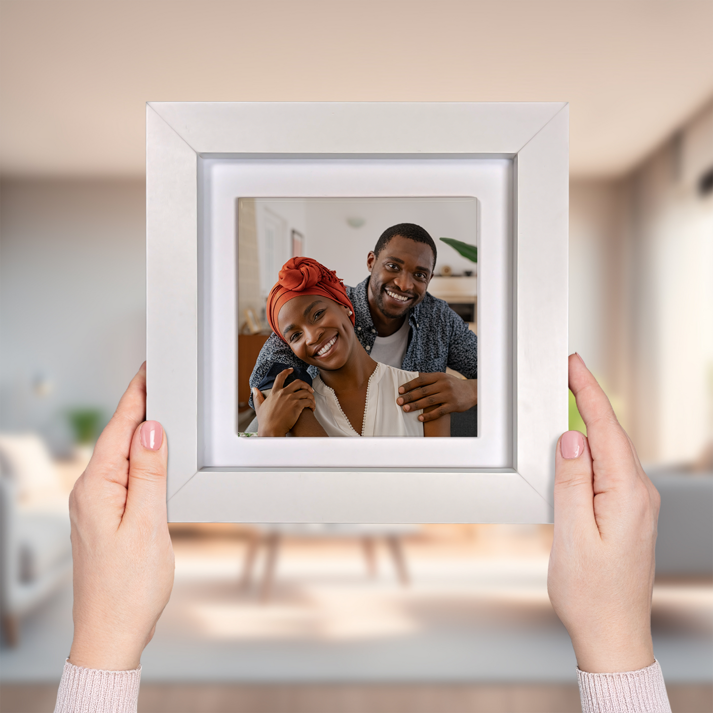 Gift For Husband Gift For Wife Framed Ceramic Tile - Upload Your Own Photo
