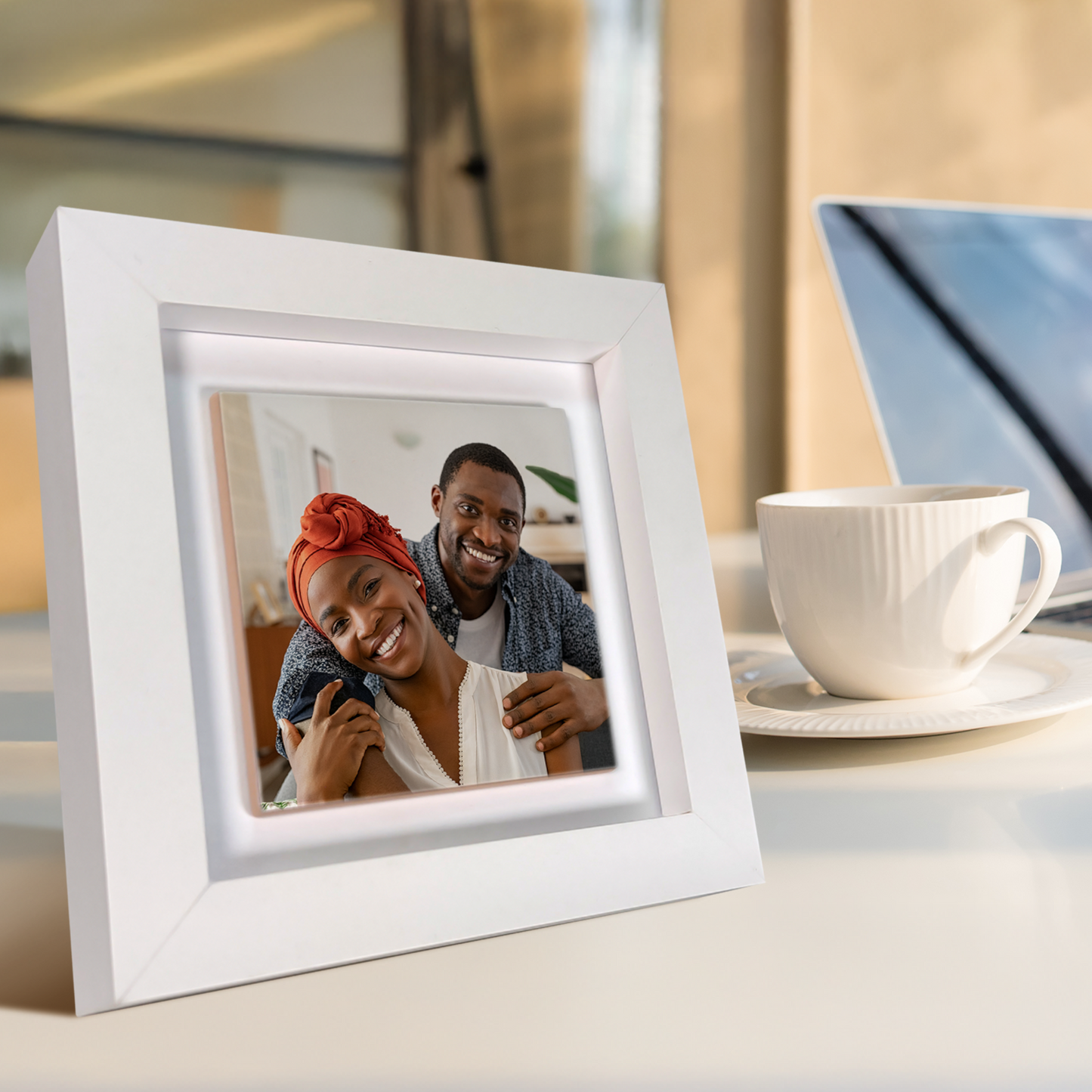Gift For Husband Gift For Wife Framed Ceramic Tile - Upload Your Own Photo