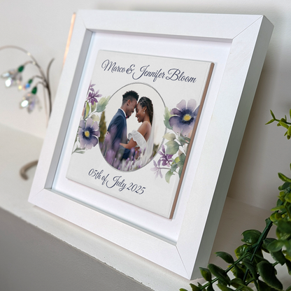 Purple Poppies Floral Wedding Celebrations - Framed Ceramic Tiles Square