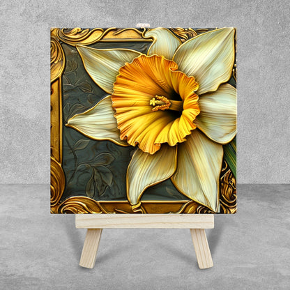 Art Nouveau Flowers Collection - Ceramic Tile With Easel