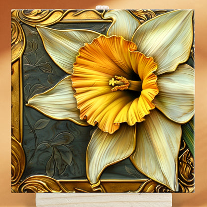 Art Nouveau Flowers Collection - Ceramic Tile With Easel