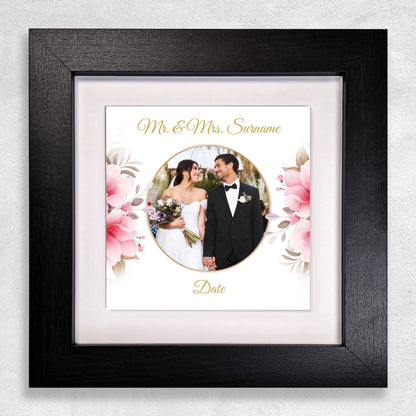 Pink Rose Floral Wedding Celebrations - Framed Ceramic Tiles Square