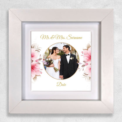 Pink Rose Floral Wedding Celebrations - Framed Ceramic Tiles Square