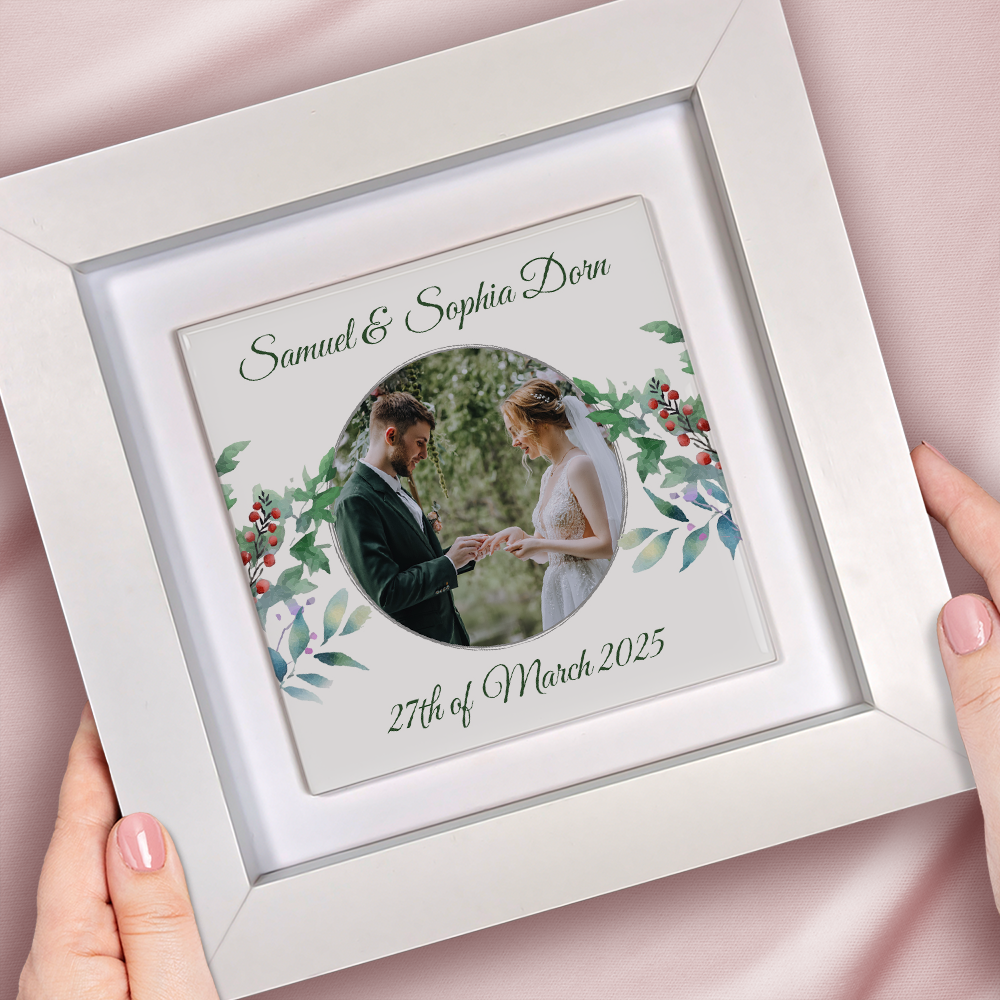 Woodland Floral Wedding Celebrations - Framed Ceramic Tiles Square