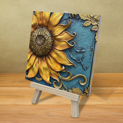 Art Nouveau Flowers Collection - Ceramic Tile With Easel