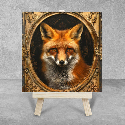 The Fox Baroque Style Illustrated Art Tile With Easel