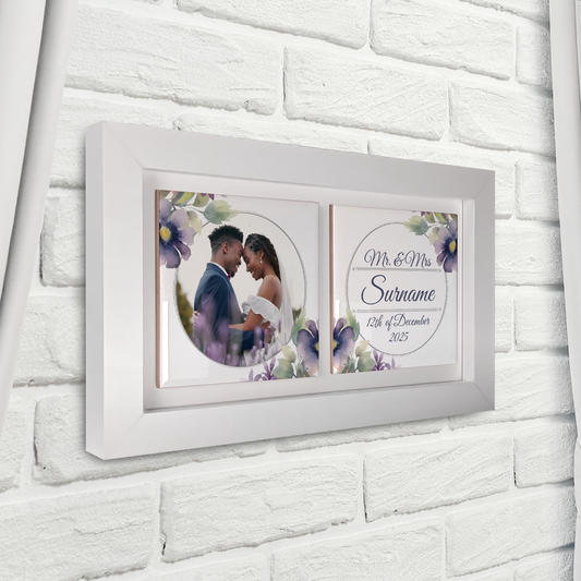 Purple Poppies Floral Wedding Celebrations - Framed Ceramic Tiles Landscape