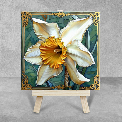 Art Nouveau Flowers Collection - Ceramic Tile With Easel