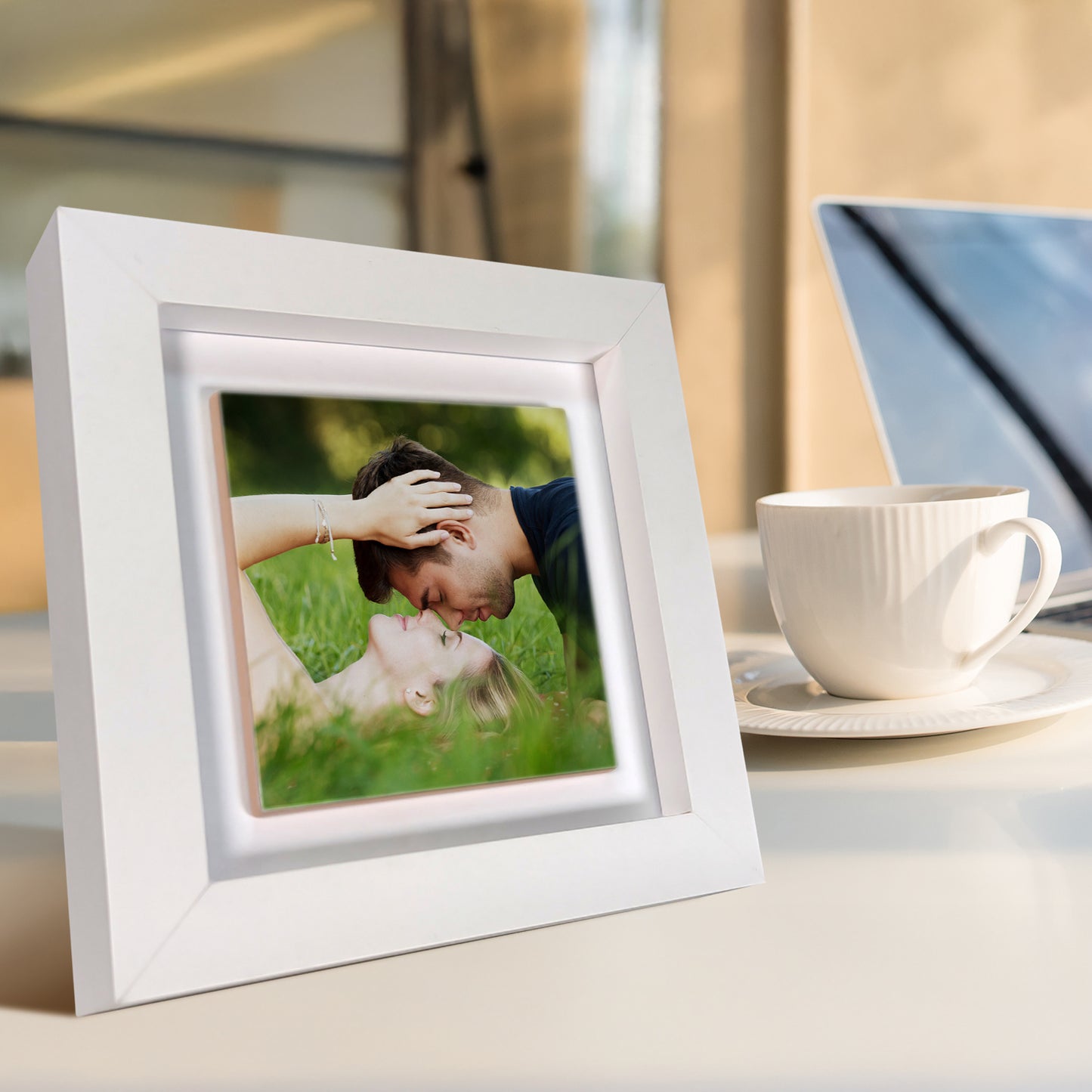 Gift For Husband Gift For Wife Framed Ceramic Tile - Upload Your Own Photo