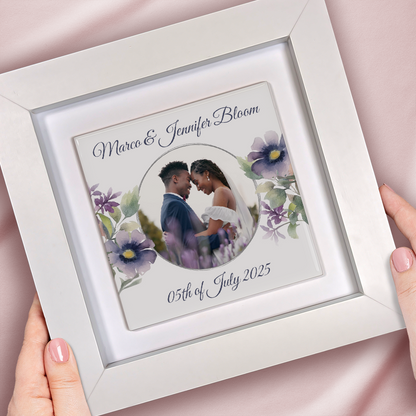 Purple Poppies Floral Wedding Celebrations - Framed Ceramic Tiles Square