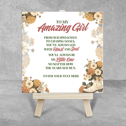 To My Amazing Girl – Personalised Ceramic Tile with Easel