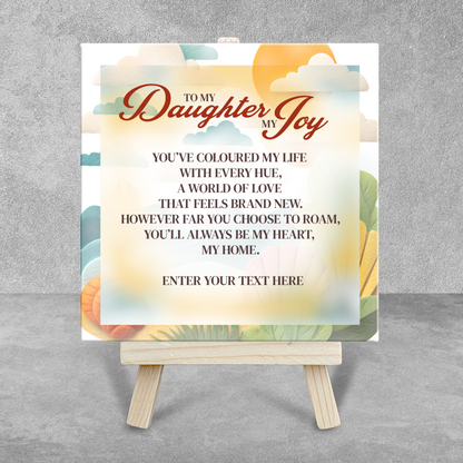 To My Darling Daughter – Personalised Ceramic Tile with Easel