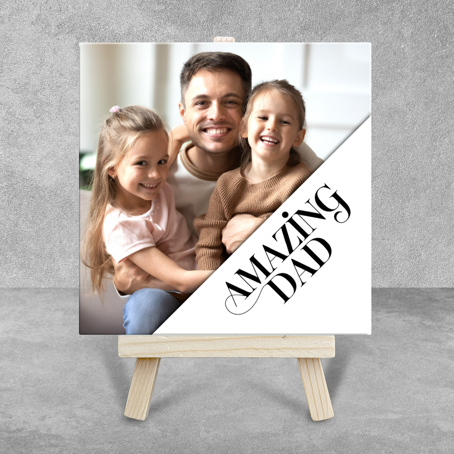 Amazing Dad – Personalised Ceramic Tile with Easel