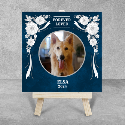 Pet Memorial  – Personalised Ceramic Tile with Easel
