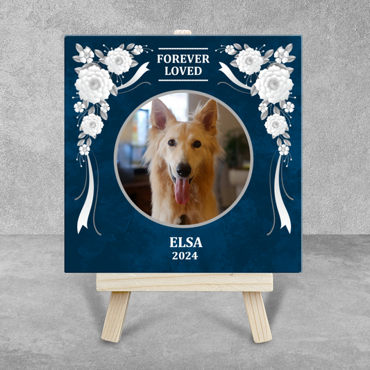 Pet Memorial  – Personalised Ceramic Tile with Easel