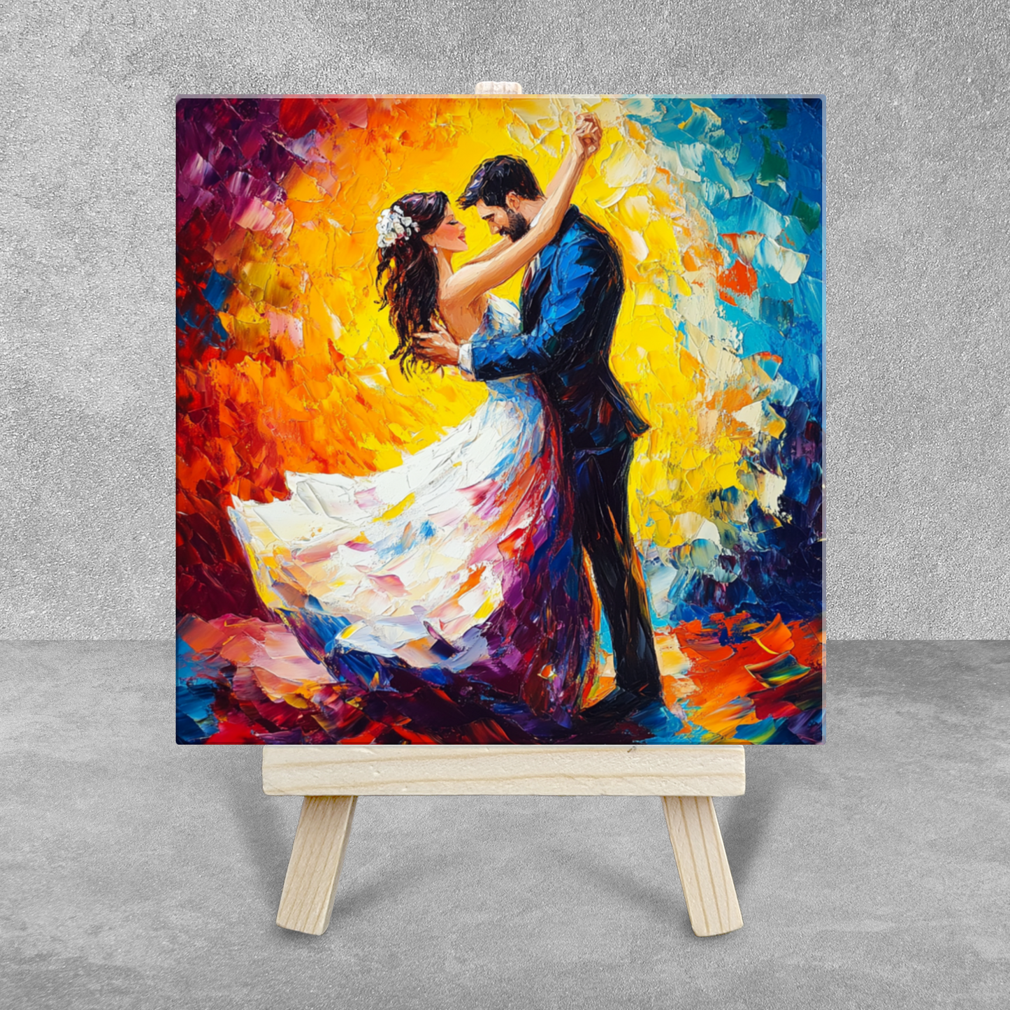 First Dance Ceramic Art Tile with Easel