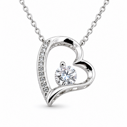 To A Beautiful Daughter Personalised Necklace With Poem, Eternal Heart Pendant In Keepsake Box