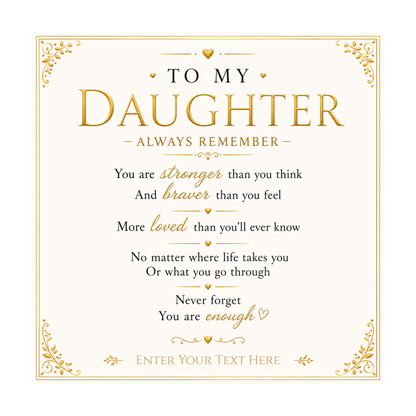 To A Beautiful Daughter Personalised Necklace With Poem, Eternal Heart Pendant In Keepsake Box