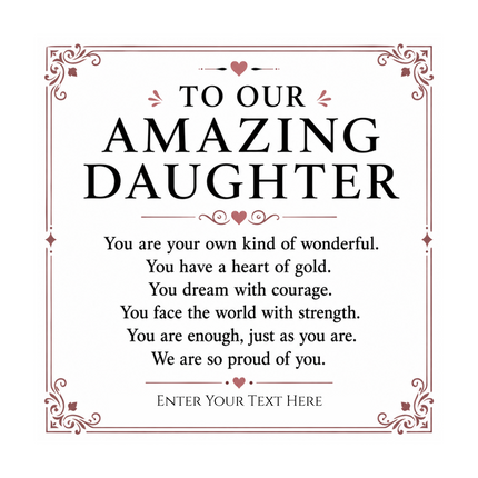 To Our Amazing Daughter Personalised Necklace With Poem, Eternal Heart Pendant In Keepsake Box