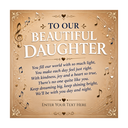 To Our Beautiful Daughter Personalised Necklace With Poem, Eternal Heart Pendant In Keepsake Box