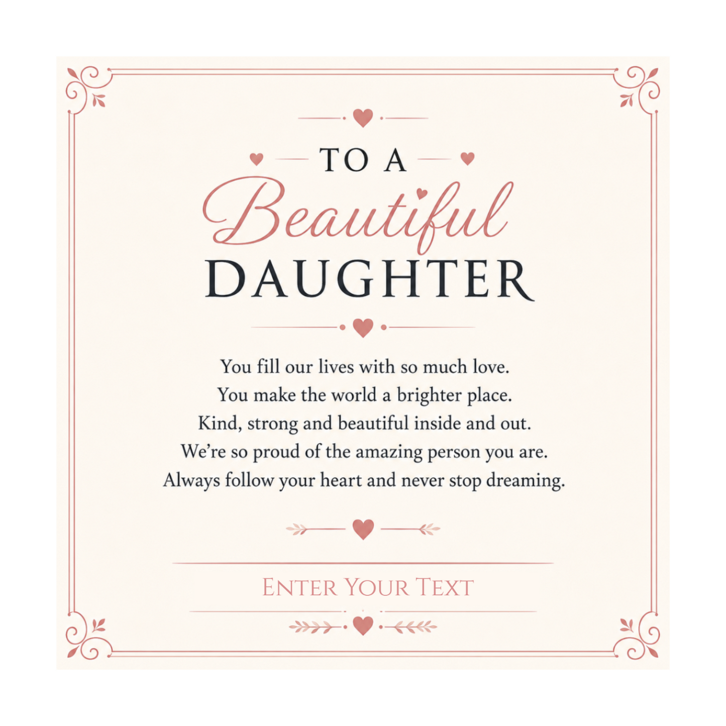 To A Beautiful Daughter Personalised Necklace With Poem, Love Knot Pendant In Keepsake Box